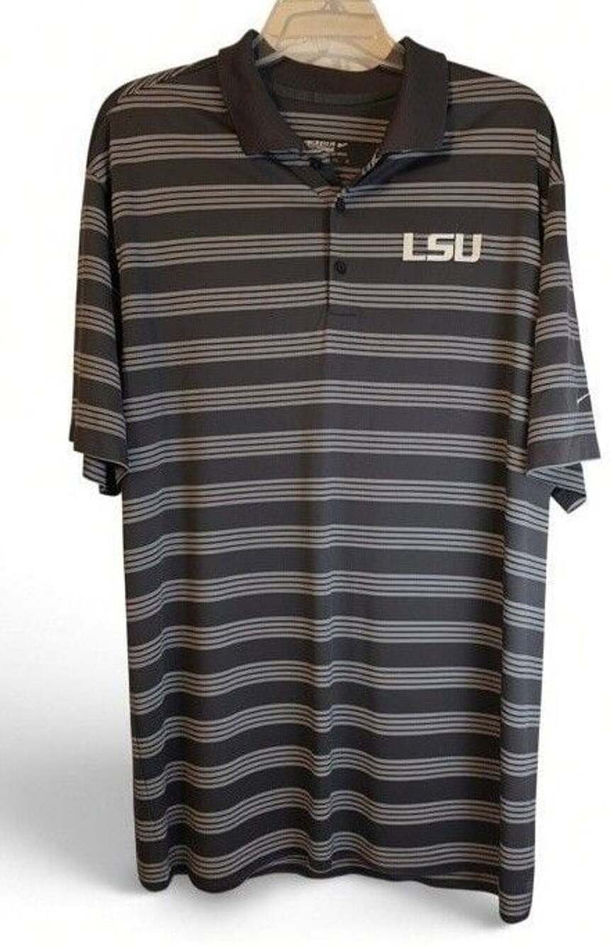Nike Golf LSU Tigers Striped Polo Size XL